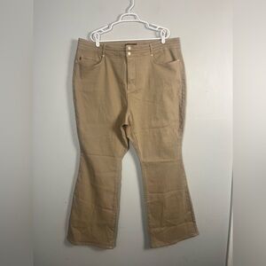 Judy Blue High Waist Tummy Control Flare Stretch Jeans in Khaki size 24W